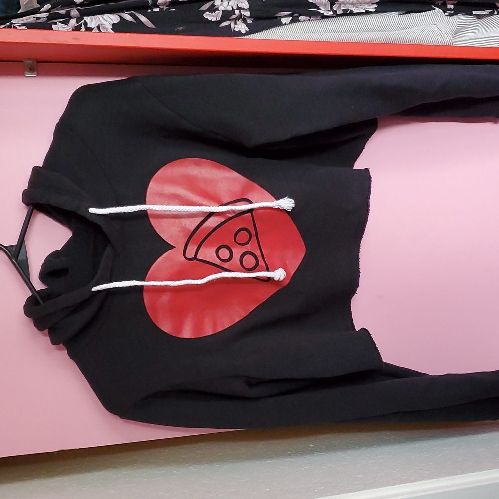 Pinky Star Pizza ❤️ Cropped Hoodie Women's Size L